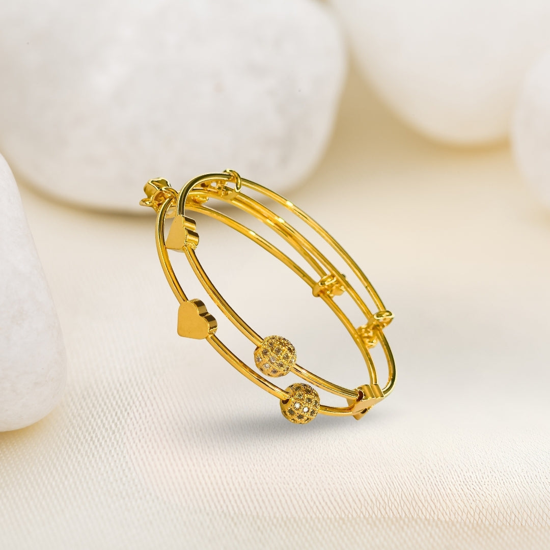 Pyari Jewellery Triple Heart Gold-Plated Bracelet | Artificial Jewelry for Women