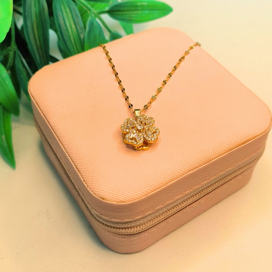 Pyari Jewellery Gold-Plated Floral Pendant Necklace | Elegant Artificial Jewelry for Women