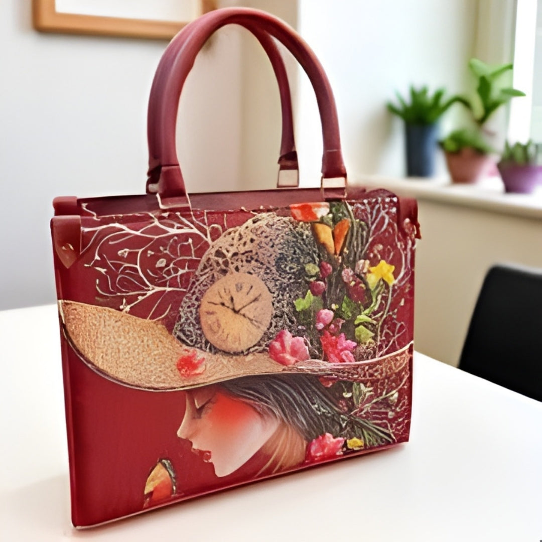 Elegant Hand-Painted Artistic Handbag | Premium Fashion Tote for Women