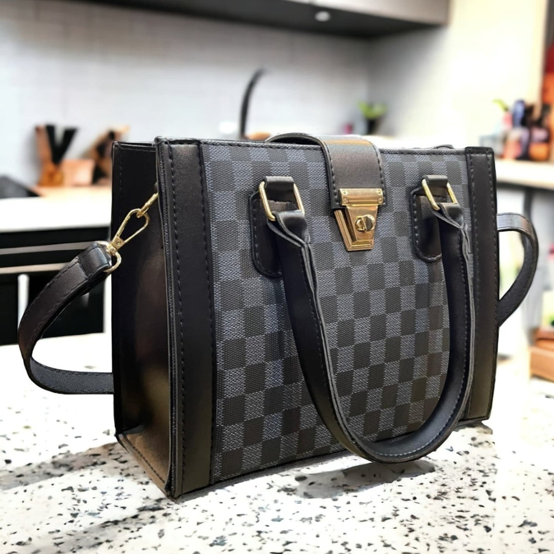 Classic Brown Checkered Luxury Handbag for Women