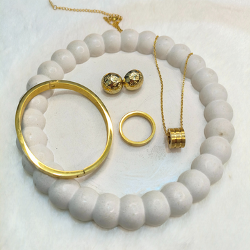 Luxury Gold Jewelry Set for Women | Pendant, Earrings, Ring & Bracelet by Pyaari Jewellery