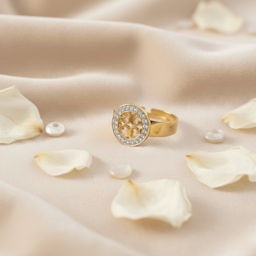 Luxury Gold Floral Pattern Band Ring for Women | Pyaari Jewellery