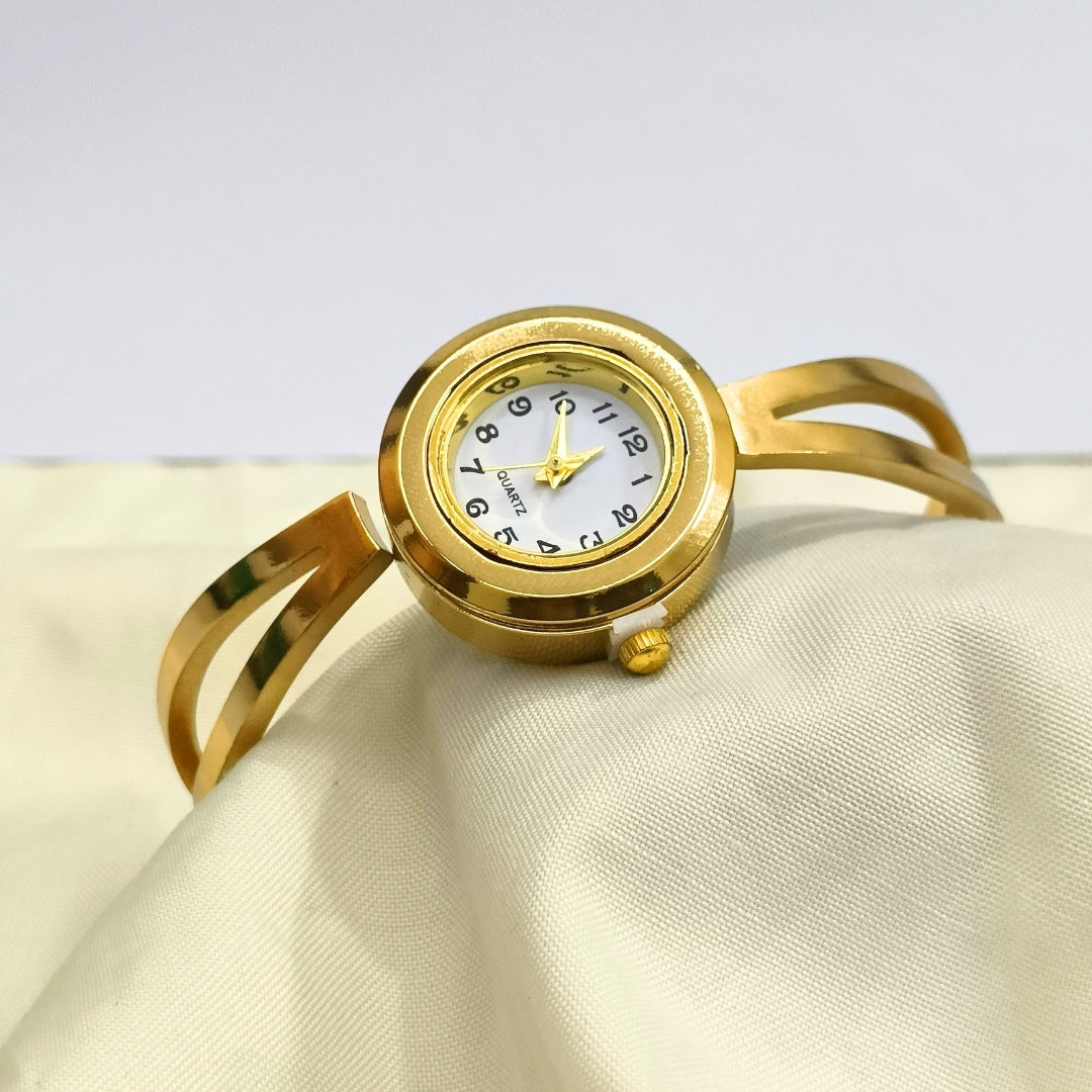 Pyari Jewellery Gold-Tone Bangle Watch for Women
