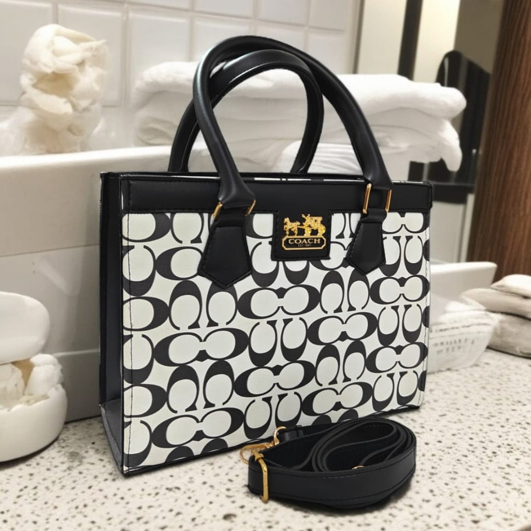 Luxury Coach-Inspired Monogram Handbag for Women | Premium Shoulder Bag