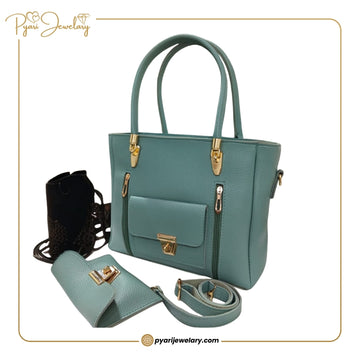 Premium 3-Piece Structured Handbag Set | Elegant Everyday Tote for Women