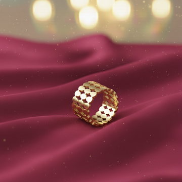 Luxury Gold Designer Cutout Band Ring for Women | Pyaari Jewellary