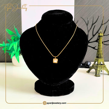 Pyari Jewellery Gold Square Pendant Necklace – Elegant Artificial Jewelry for Women