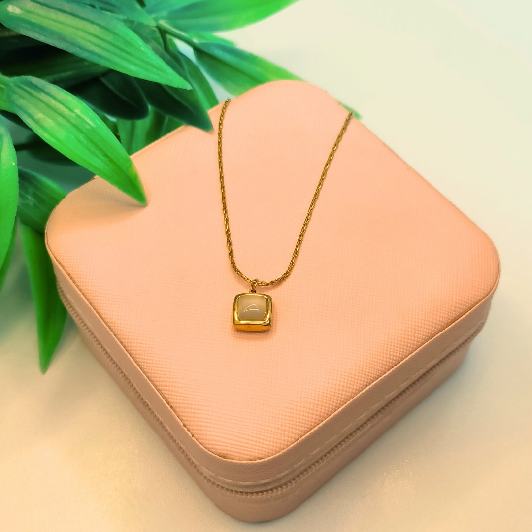 Pyari Jewellery Gold Square Pendant Necklace – Elegant Artificial Jewelry for Women