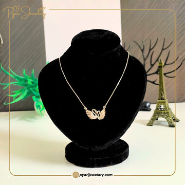 Pyari Jewellery Cute Gold Swan Wings Pendant Necklace