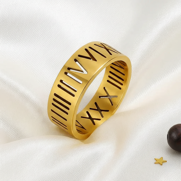 Luxury Gold Roman Numeral Band Ring for Women | Pyaari Jewellary