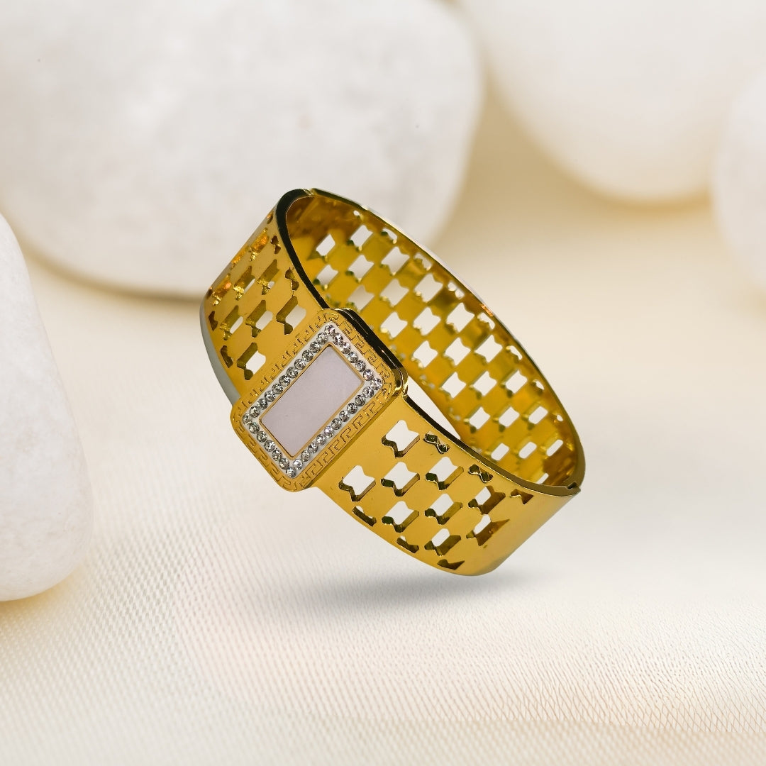 Pyari Jewellery Premium Gold-Finish Rectangle Dial Bracelet