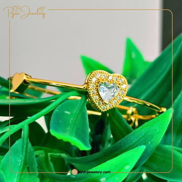 Pyari Jewellery Heart Zircon Gold-Plated Bracelet